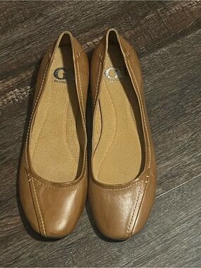 Gianni Bini Tan Leather Ballet Flats